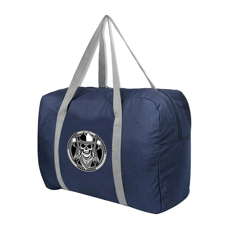 2022 dużej pojemności składane torby podróżne torebka bagaż dla mężczyzn i kobiet nowy worek marynarski nadrukowana czaszka podróżne torby do przechowywania