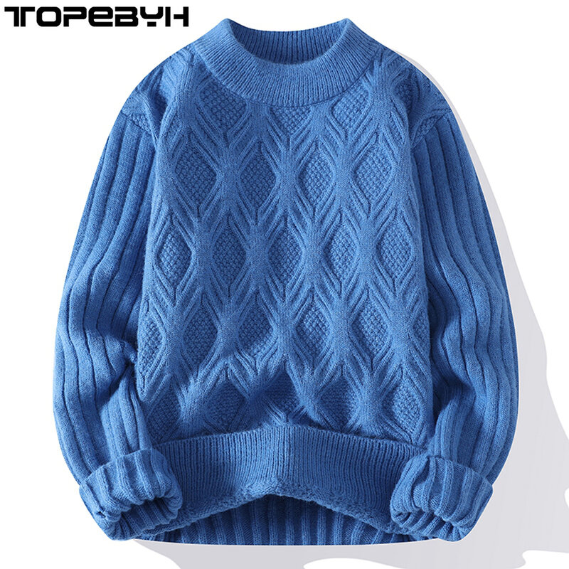 Suéteres suaves y cómodos de alta calidad para hombres, Jersey informal, suéteres cálidos, Tops de punto