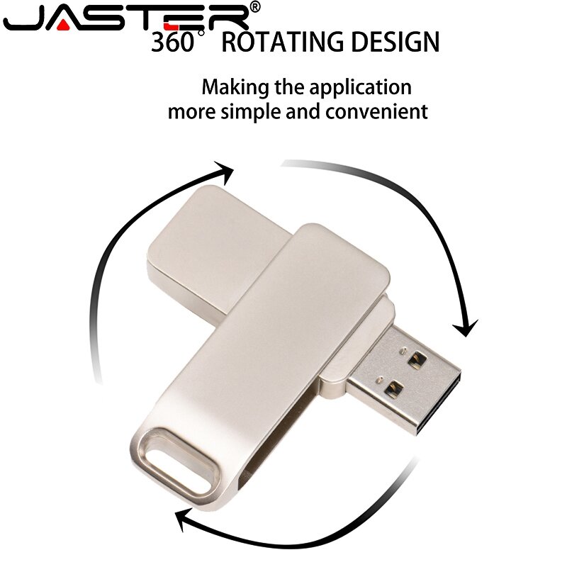 JASTER-Unidad Flash USB 2,0 de Metal con logotipo personalizado, 4GB, 8GB, 16GB, 32GB, 64GB, venta al por mayor