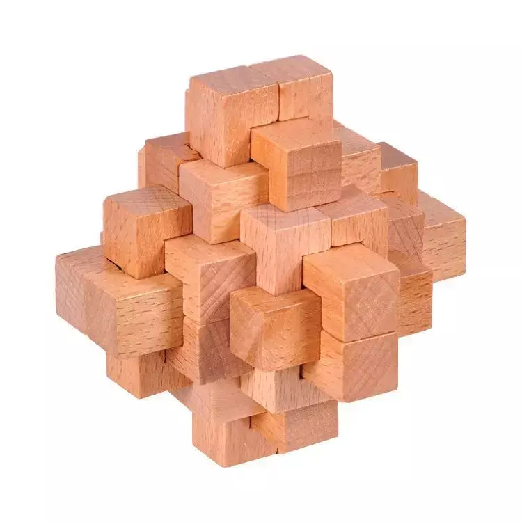 Rompecabezas 3D Montessori de madera para niños y adultos, puzle de Kong Ming Lock Lu Ban Lock, IQ Brain Teaser, juguete educativo para niños