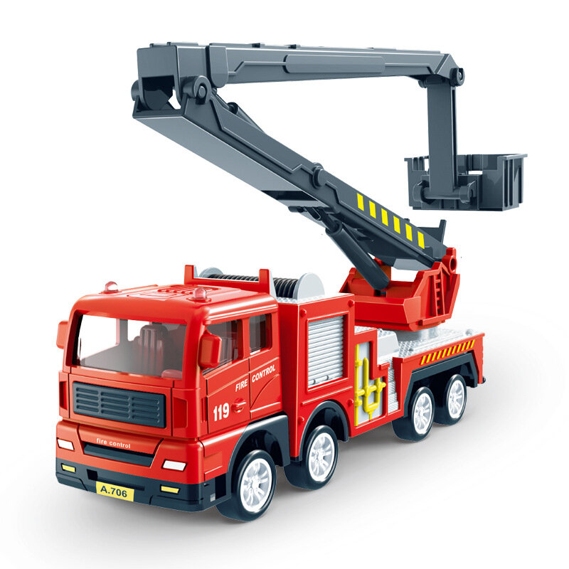 Mainan truk pemadam kebakaran anak B197, mainan truk pemadam kebakaran/mesin mobil, lampu pendidikan elektrik untuk anak laki-laki B197