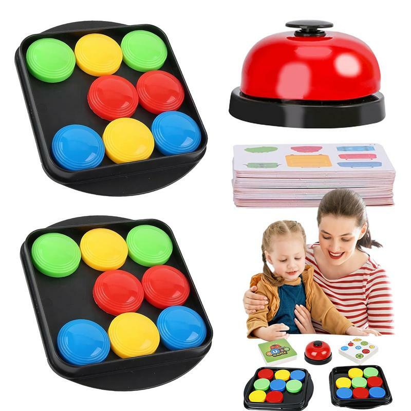 Papan permainan meja Puzzle warna cocok pendidikan dini dua pemain pertempuran papan menyenangkan mainan permainan pendidikan dini untuk 3 anak laki-laki perempuan