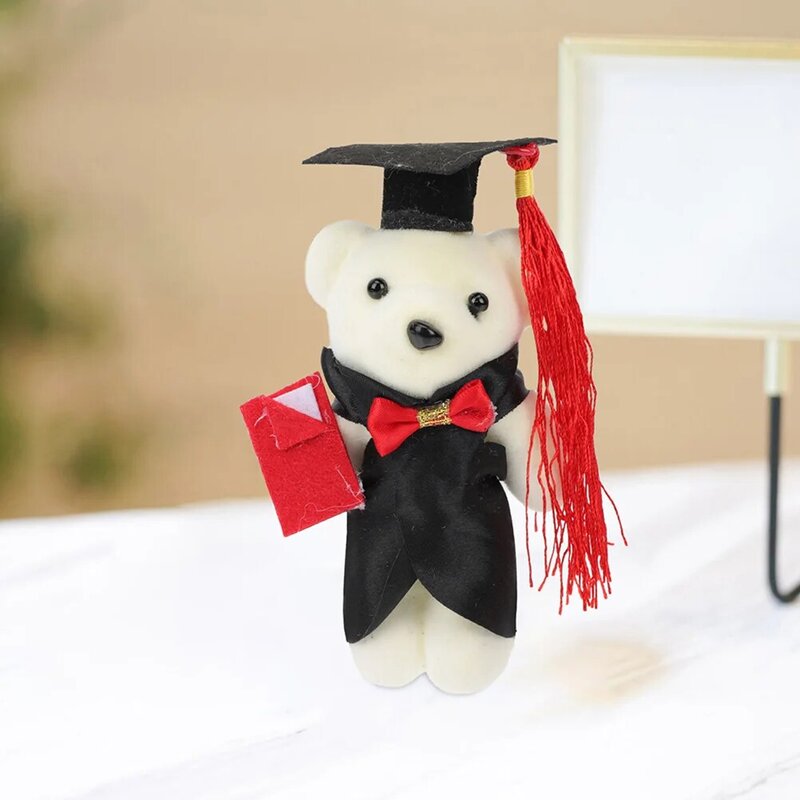 Figuras de felpa del dr. Bear para niños, juguetes de dibujos animados, bonitos osos de poliéster, temporada de graduación, 9 piezas