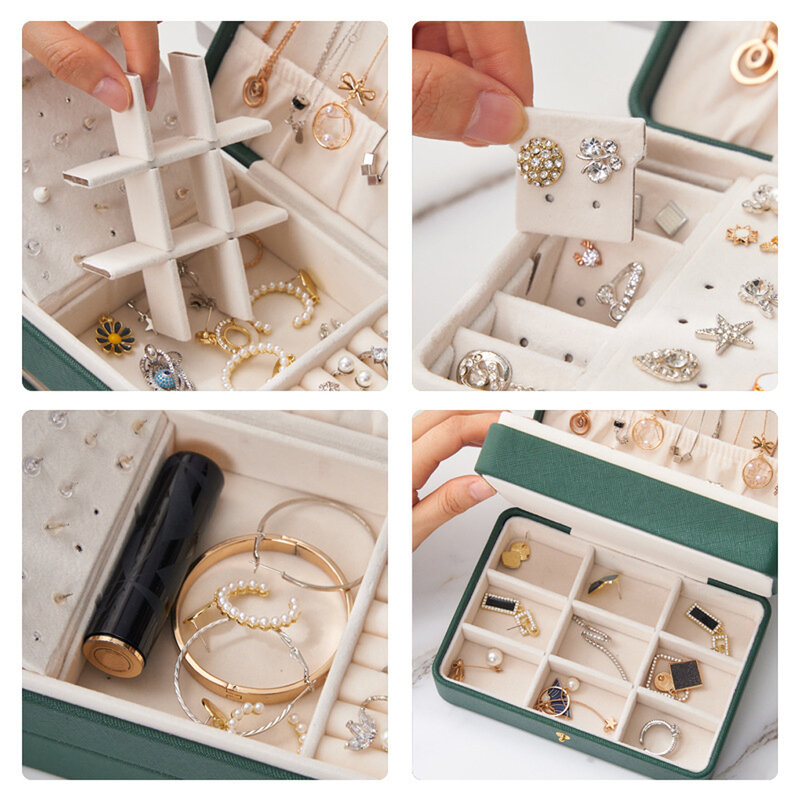 Jewelry Box Storage Display Case Present PU Leather Holder Organizer