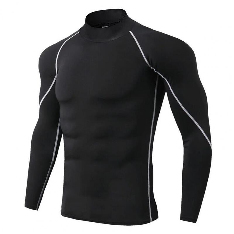 Top de compressão masculino para exercícios de ginástica, manga simples, borda elegante, esportes de secagem rápida, confortável na moda