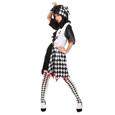 Halloween Couple Love Cosplay Clothes Clown Men Women Adult Costumes Circus Stage Droll Cosplay Clothing for Male Female Cos