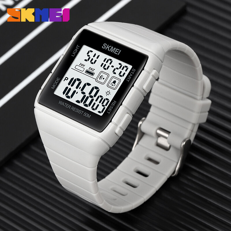 Luxury 2Time Digital Watch Led Light Fashion Men's Watches Original Brand SKMEI Wristwatch Countdown Alarm Clock Waterproof