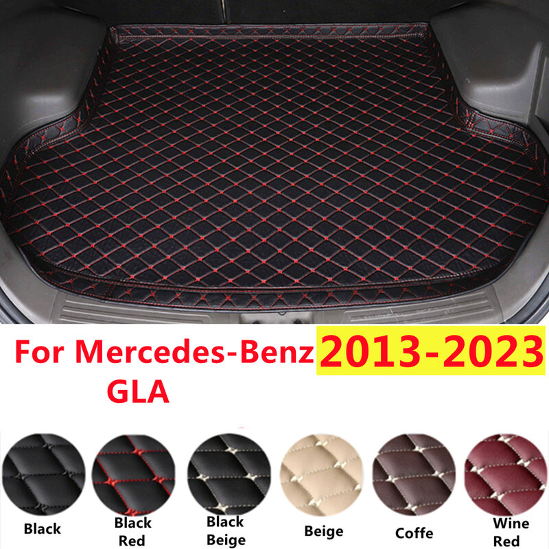 SJ XPE Leather High Side Car Trunk Mat For Mercedes-Benz GLA 2023 22-2013 Auto Fittings Cargo Liner Tail Boot Carpet Waterproof