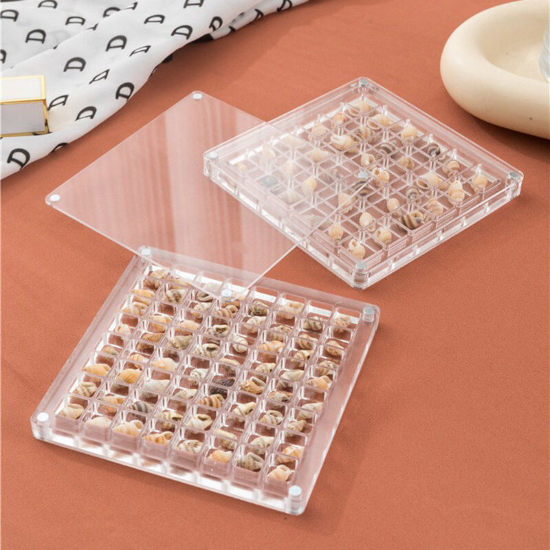 Seashell Display Box Transparent Acrylic Display Case Nail Accessories Storage Box Necklace Ring Stud Earrings Storage Box