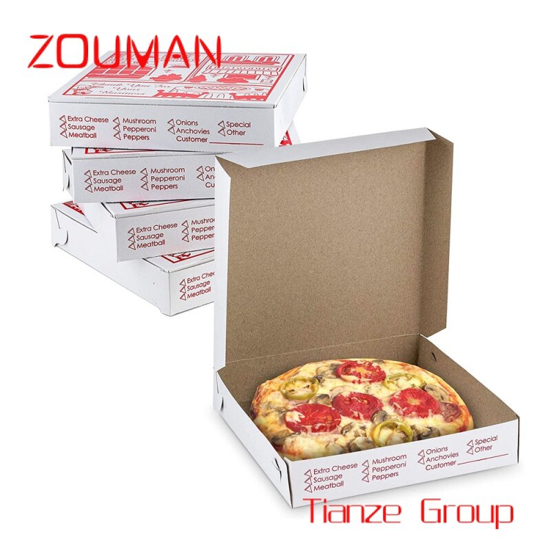 Оптовая продажа, коробка для пиццы, стандартный поставщик картона, 6, 7, 8, 9, 10, 11, 12, 14, 16, 18 дюймов, индивидуальный черный картон, бумажная коробка для еды, коробки для пиццы, пиццы