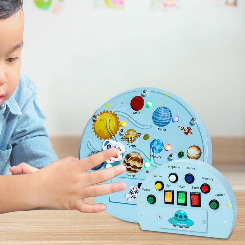 몬테소리 LED 비지 보드 활동 보드, 색상 분류 스위치, 감각 장난감, 유아 1-3 세 아동 미취학 아동 선물