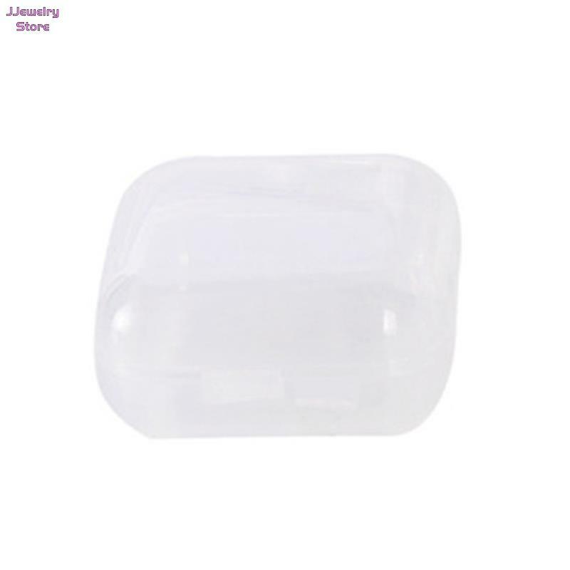 Mini Caixa De Armazenamento De Plástico Quadrado Transparente, Embalagem De Jóias De Brincos, Organizador Pequeno, 10Pcs