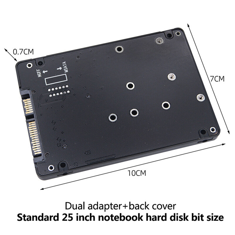 Adaptador M.2 NGFF MSATA SSD a SATA 3,0 de 2,5 pulgadas, convertidor M2 PCI SSD, tarjeta elevadora, convertidor para PC, portátil, tarjeta adicional