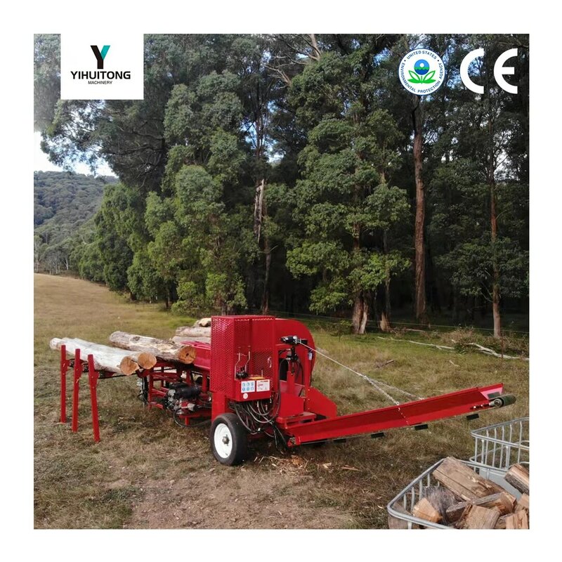 China manufacturer 50 ton automatic circular blade saw automatic log splitter firewood processor for cheap price in Australia