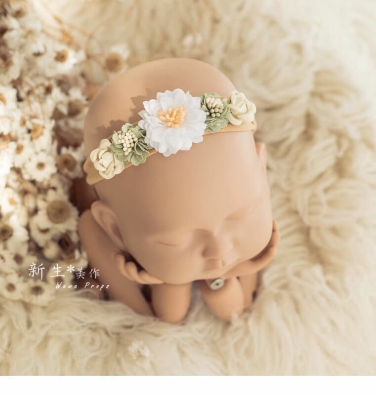 Akcesoria dla dzieci nowonarodzona opaska kwiaty dziewczęce urocze elastyczne opaski do włosów w kwiaty do fotografii rekwizyty gumki do włosów malucha