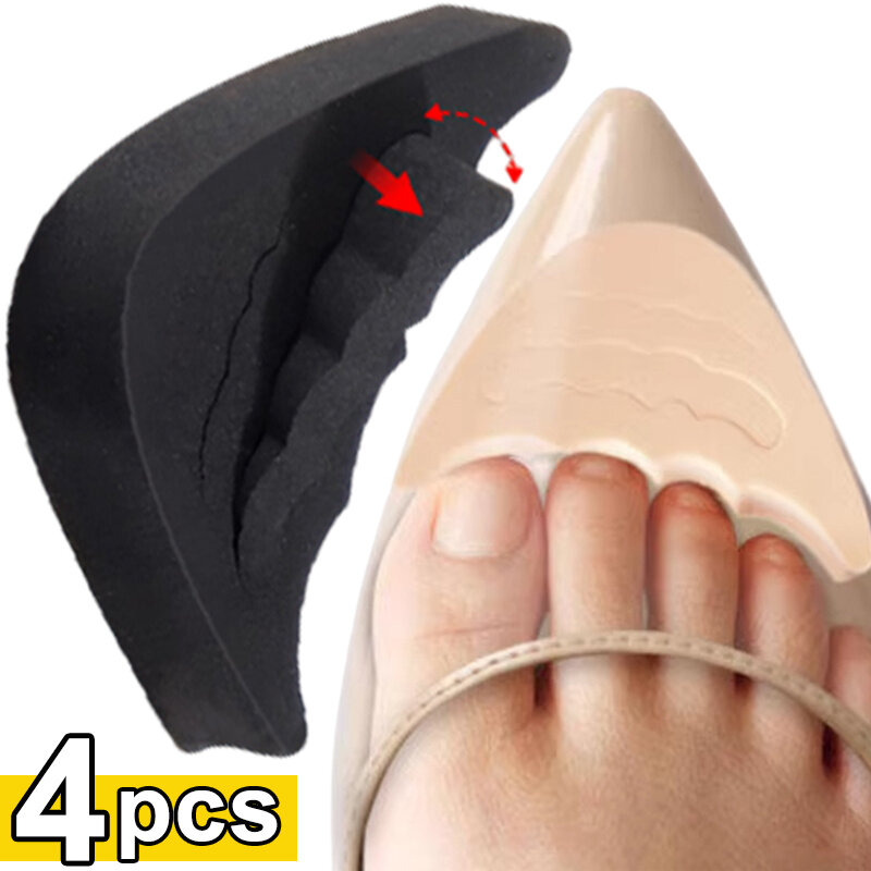2/4pcs Mulheres Salto Alto Toe Plug Inserção Sapato Sapatos Grandes Toe Frente Filler Almofada Alívio Da Dor Protector Ajuste Sapato Acessórios
