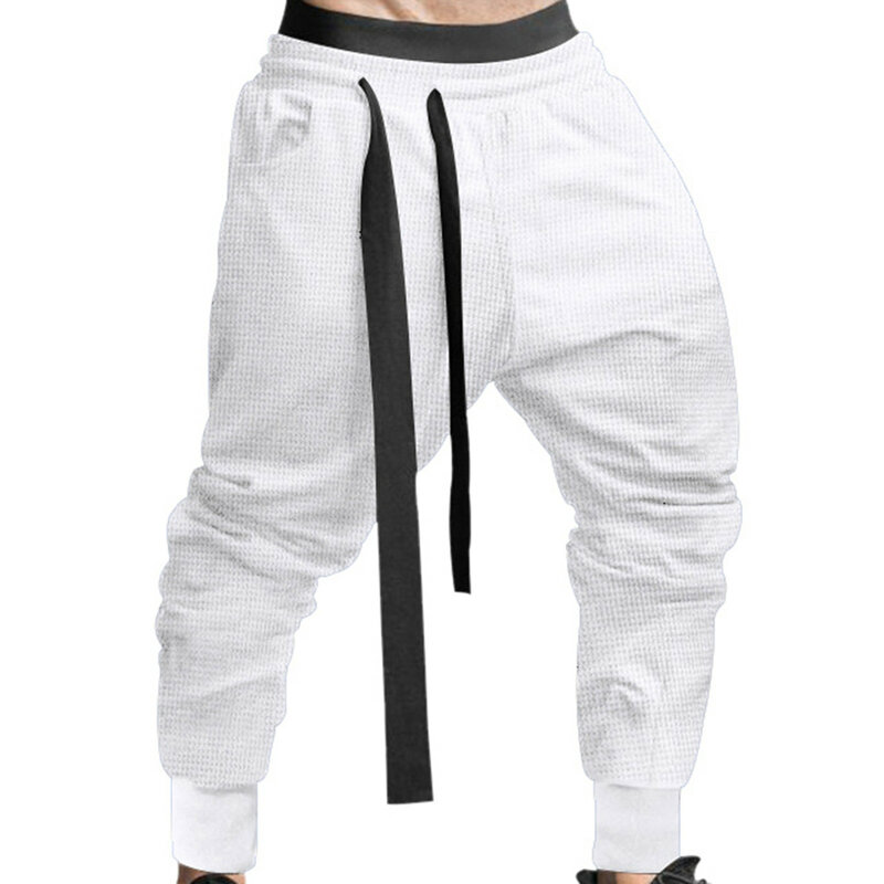 2023 męskie spodnie haremowe Streetwear na co dzień spodnie ze sznurkiem asymetryczne spodnie dresowe do kostek męskie solidne spodnie sportowe