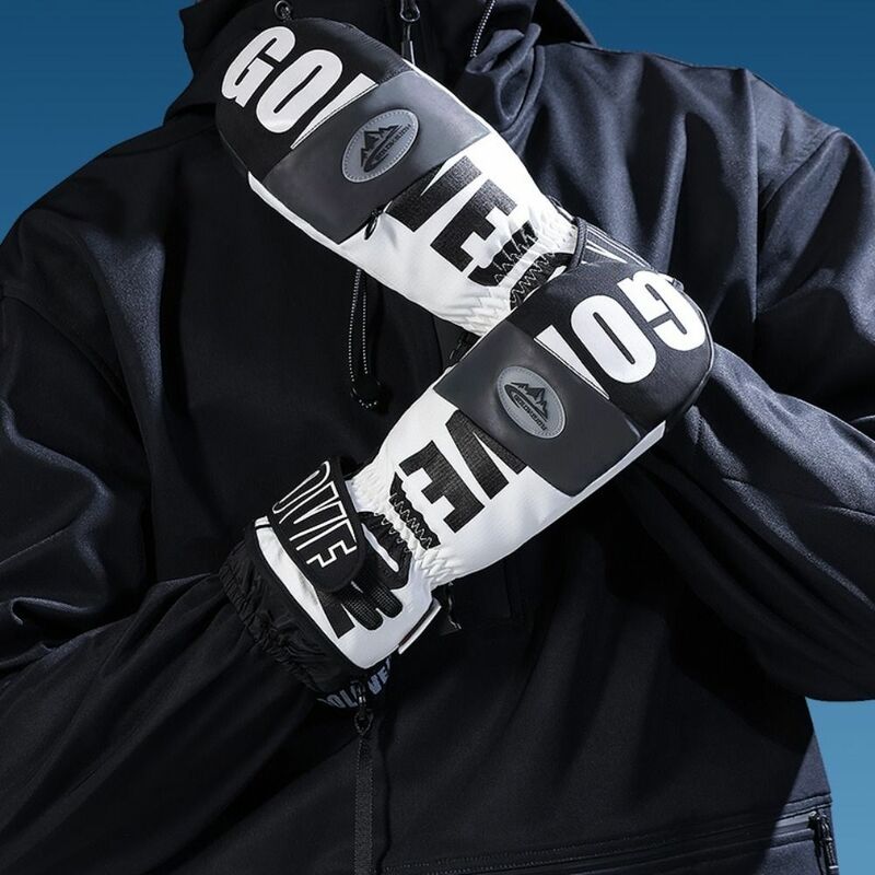 Guantes de esquí impermeables para deportes al aire libre, guantes de nieve profesionales a prueba de viento, transpirables, gruesos y cálidos, 1 par