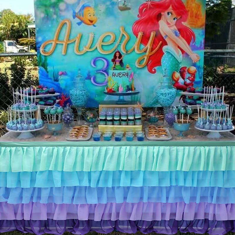 5ชั้น Tulle กระโปรงตาราง Tutu ตารางกระโปรงชุด Baby Shower Birthday Party ตกแต่งจัดเลี้ยงงานแต่งงาน Party Supplies