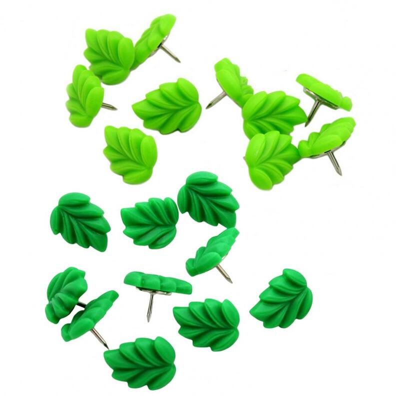 20 Stück aus gezeichnete Stecknadeln Mehrzweck gute Fixierung Büro liefert grüne Blätter Form Szene Poster Push Pins