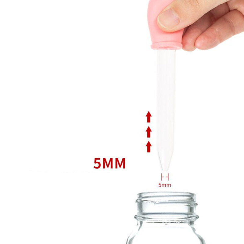 Pajita cuentagotas de silicona con escala, suministros experimentales de laboratorio escolar, 5ml