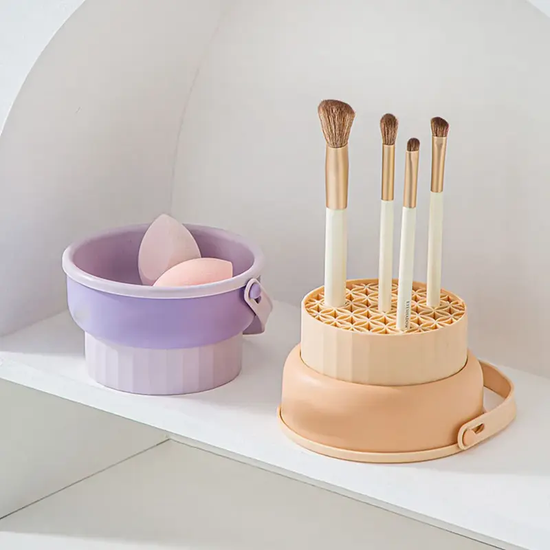 Силиконовая миска для мытья, 1 шт., коробка для чистки кистей для макияжа, набор инструментов для сушки яиц, средство для хранения пудры