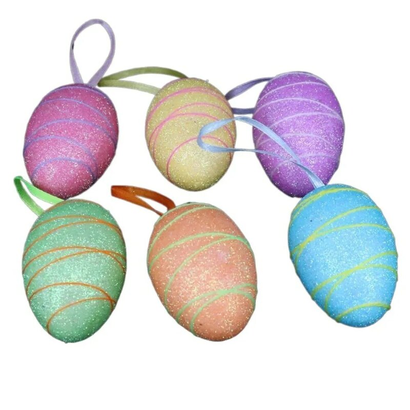 Zając wielkanocny piankowy zestaw jajek wielkanocnych do rękodzieła z rękodzieła sztuczny obraz wielkanocny jajek w kolorowe pisanki dekoracje na przyjęcie