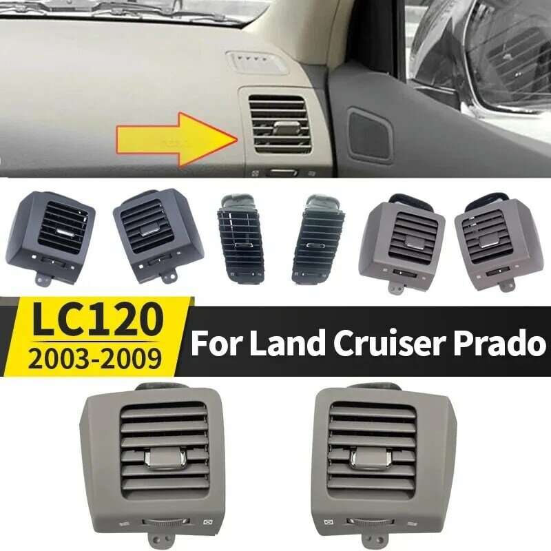 Marco de salida de aire acondicionado A/C para Toyota Land Cruiser Prado 120 LC120 2003-2009, rejillas de ventilación de salida de aire acondicionado
