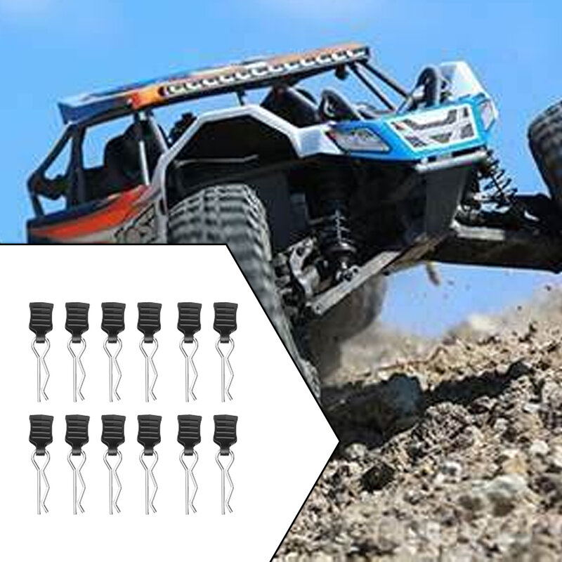 RCGOFOLLOW 1/10 RC Body Clips With Pull Tabs Car Clips R Clips For /14 MJX Hyper Go Car Clips R Clips Secure