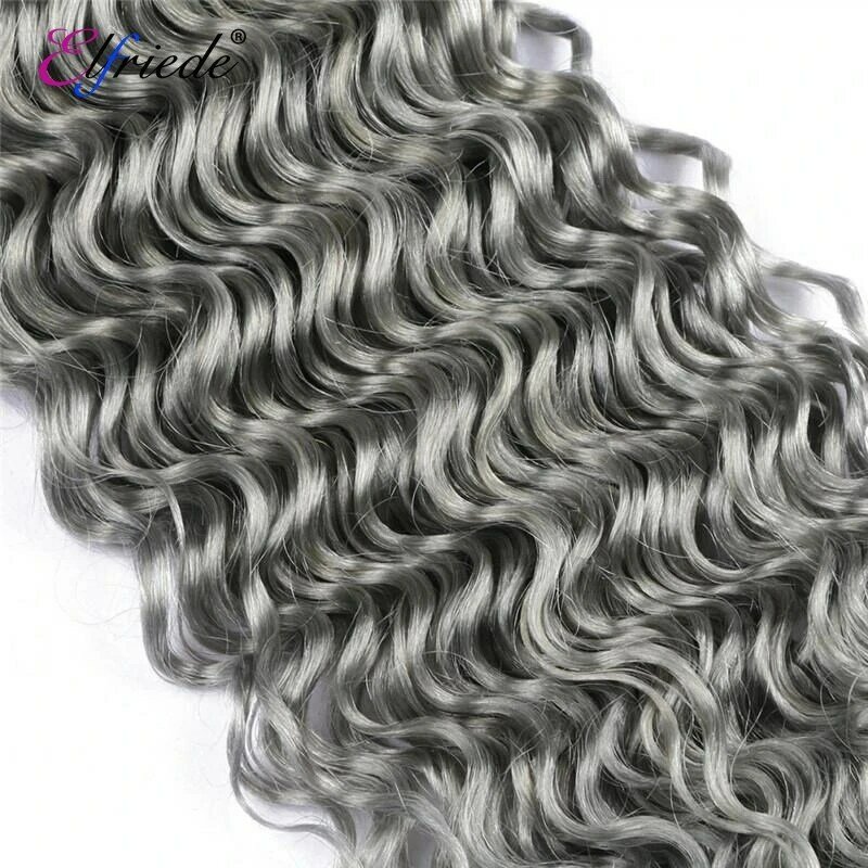 Extensões naturais do cabelo da onda profunda brasileira, cabelo remy da qualidade, cor cinzenta, cabelo humano de 100%, 3/4 pacotes, negócios