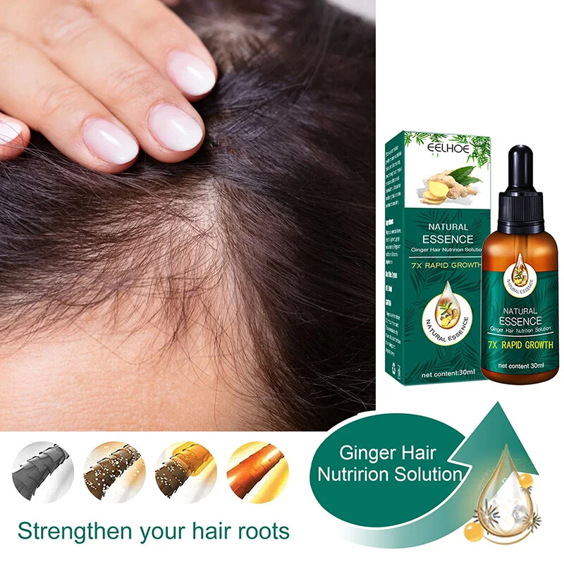 Óleo essencial para o crescimento rápido do cabelo, Produtos de crescimento do cabelo gengibre, Anti Hair Loss, Série 2024, Óleo essencial
