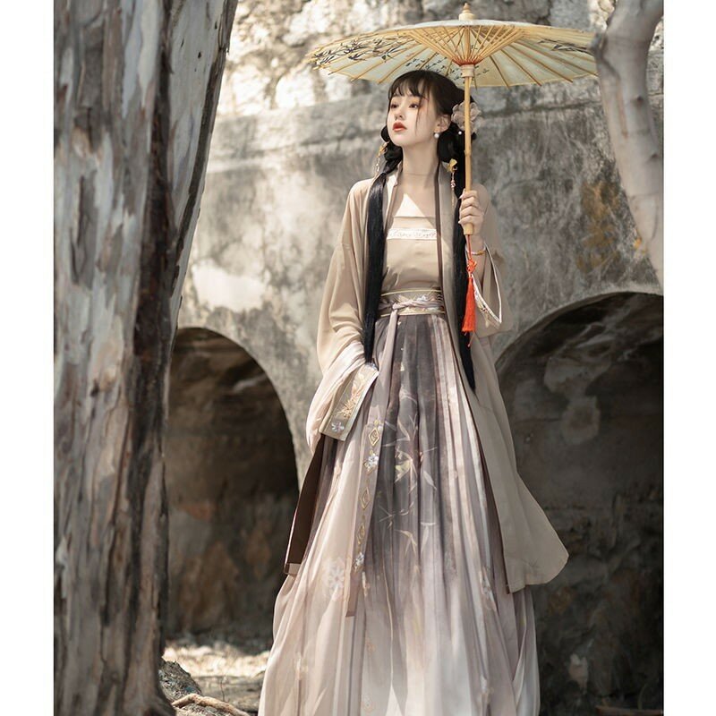 Hanfu Shadow เพลงสไตล์ใหม่สำหรับผู้หญิง Changgan Temple Beizi เอวประจำวัน