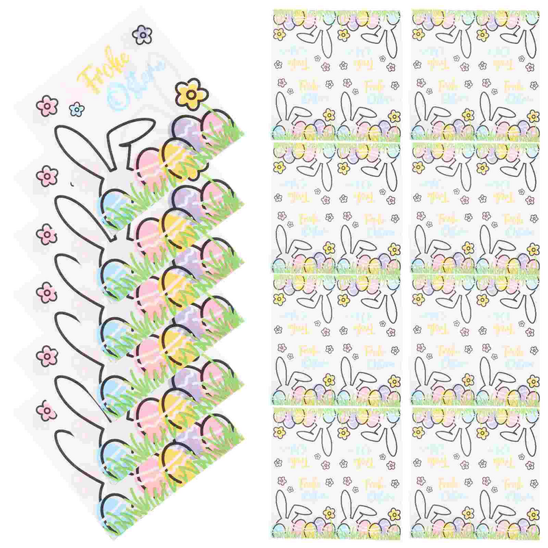 100 Sheets Delicate Napkins Cute Easter Party Beverage Napkins Dinner Table Decors