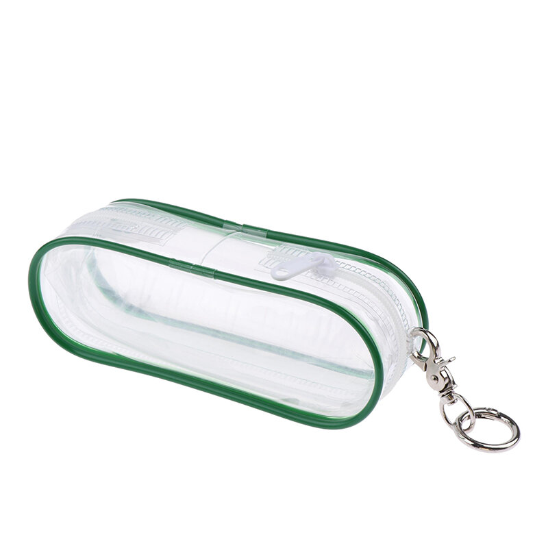 Tas penyimpan Earphone Lipstik kunci gantungan kunci dompet koin transparan tas tempat penyimpanan Earphone boneka Anime Mini