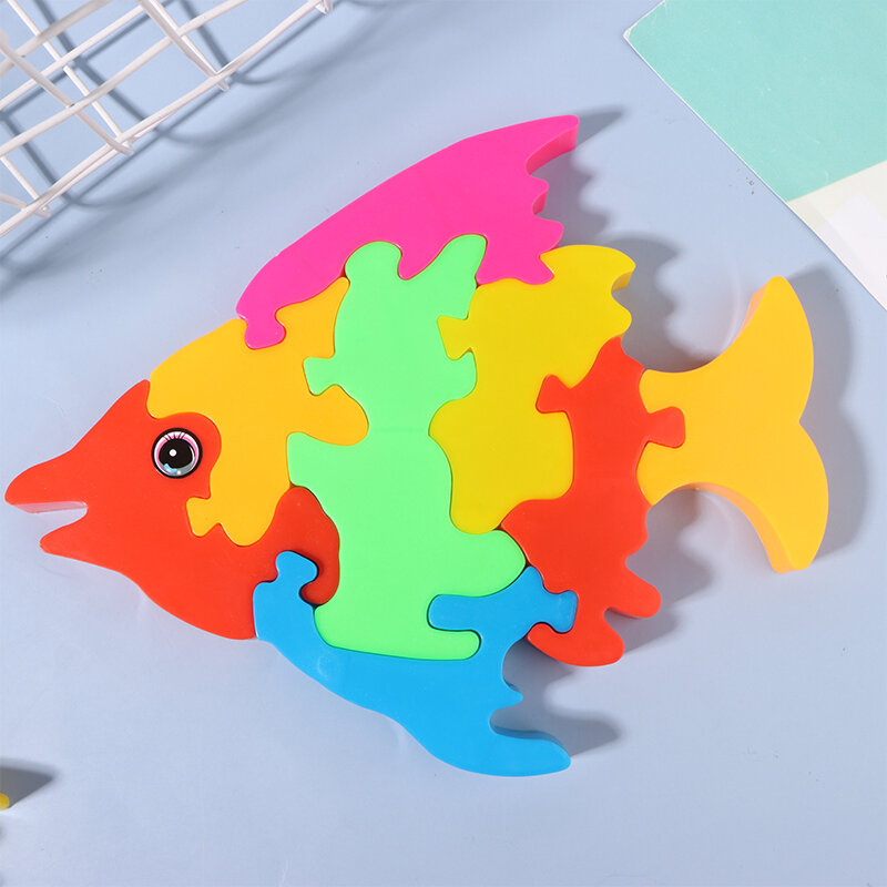 Puzzle de poisson fait à la main pour enfants, jouets d'animaux, cadeau pour étudiants, document
