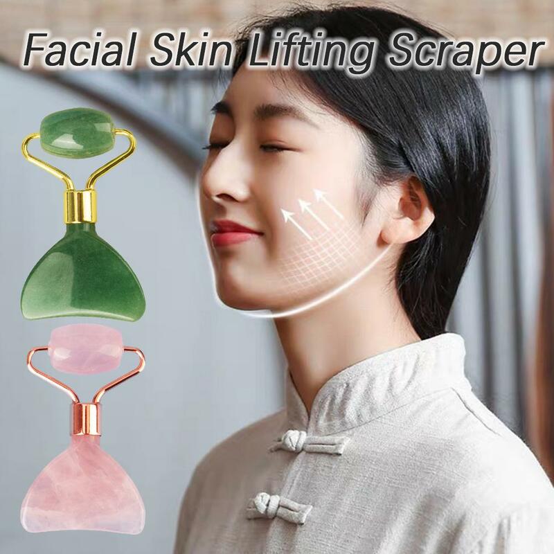 Facial Skin Lifting Scraper Anti-Wrinkle Natural Jade Tool Roller Gua Neck Massager Face Scraping Face Sha Board Massage Ma I7Y9