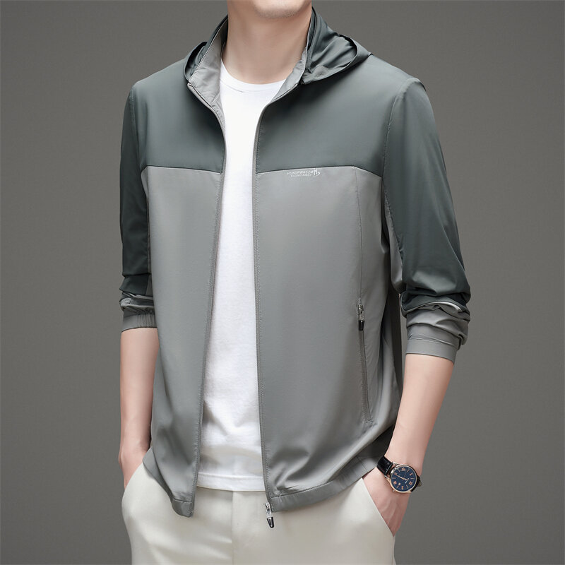Ice Silk Sun Protection Clothing Men's Summer Lightweight Breathable Skin Coat Jacket Casual Coat Men's Clothing