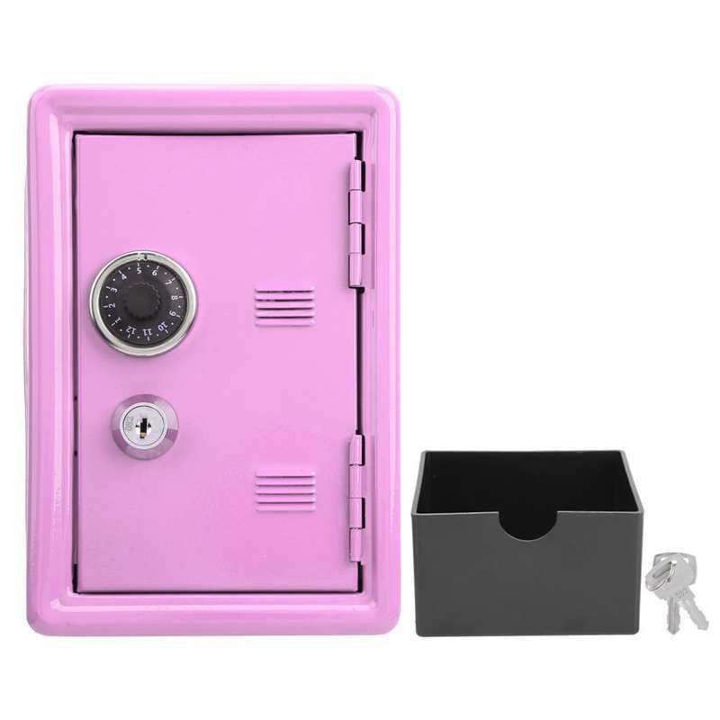Simulation safe children's mini key piggy bank metal material with key lock money jewelry locker metal innovative gift items