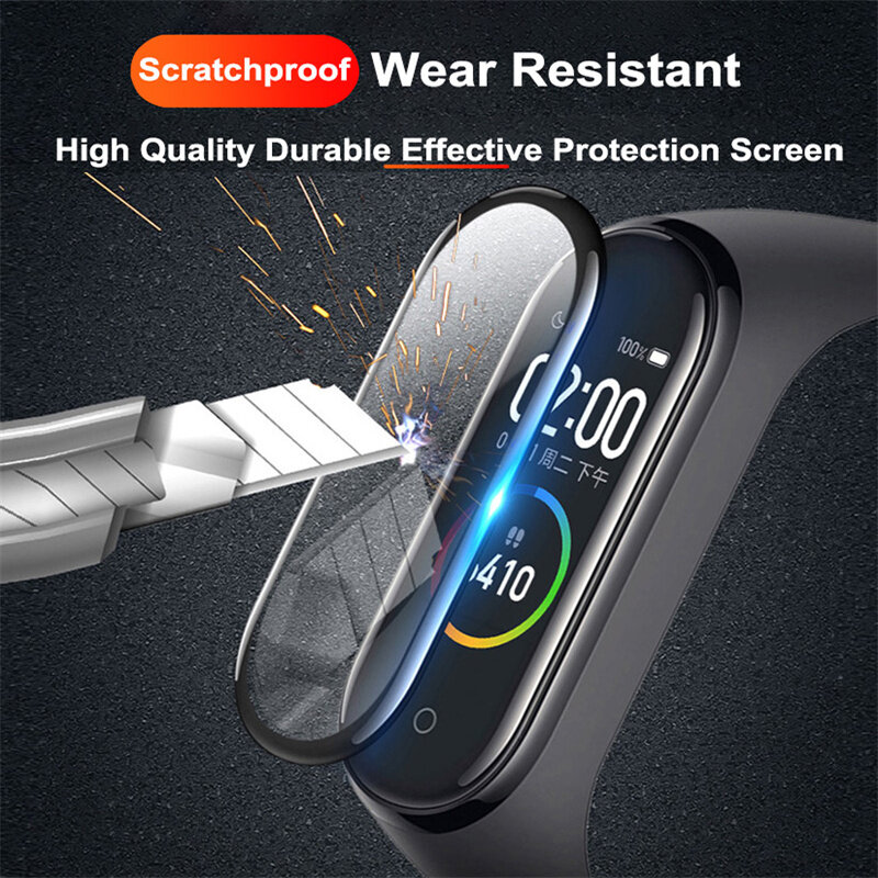 9D Full Screen Protector for Xiaomi band 6 7 8 film strap Mi band Smart Watch Miband Soft Protective Glass xiaomi band 4 5 Film