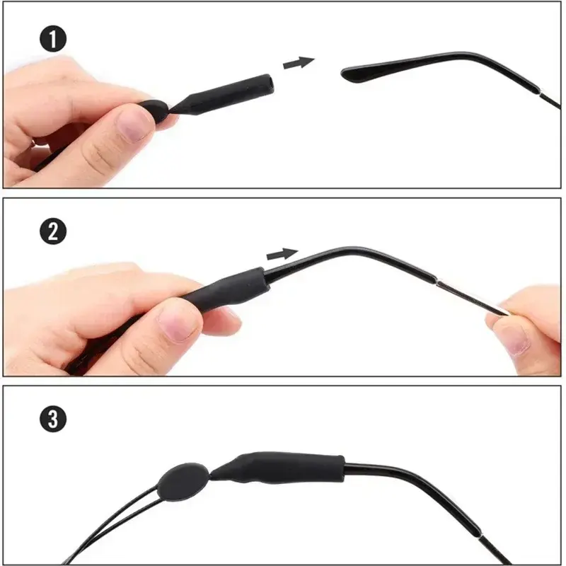 5pcd Penahan Kacamata Yang Dapat Disesuaikan Universal Penahan Kacamata Olahraga Cocok Penahan Kacamata Keamanan Tali Uniseks Kepala Bulat Besar
