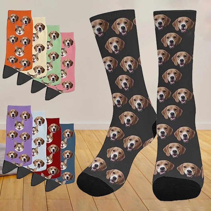 Индивидуальные носки с лицом, персонализированные фотографии, носки с изображением домашних животных, индивидуальные носки, подарок жене, мужу, индивидуальные носки