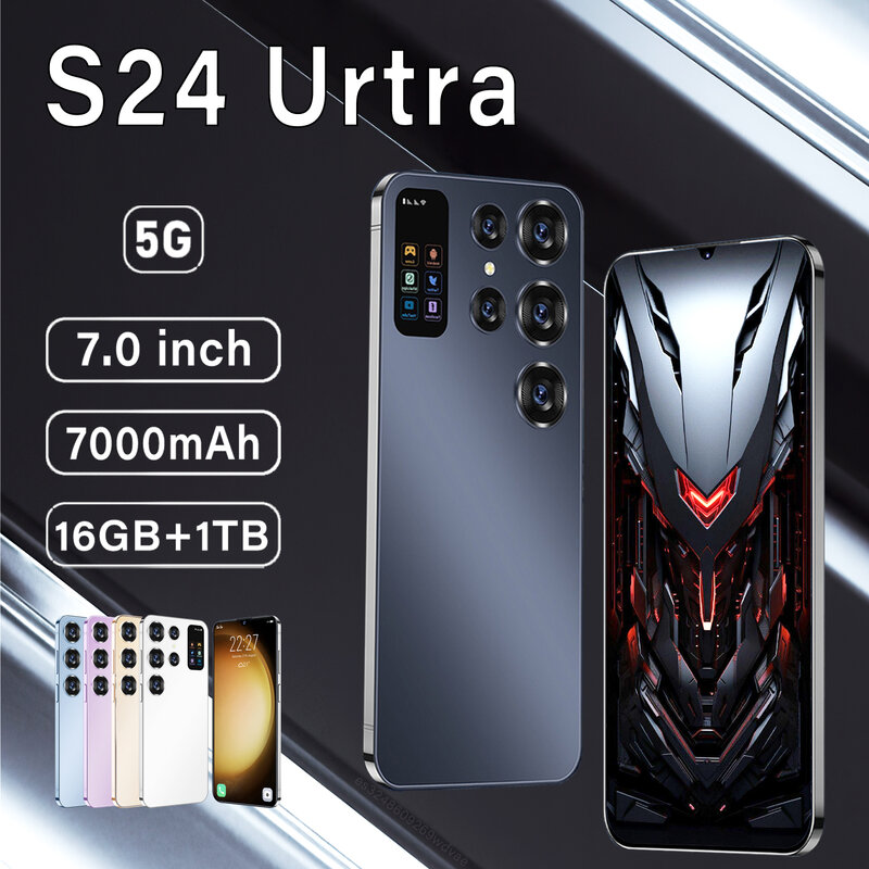 Smartphone S24 Ultra Snapdragon 8 Gen2, Versão Global, Dual SIM, Dual Standby, Telefone 5G, Android 13, 16 GB + 1TB, 7000mAh, 48 + 72MP