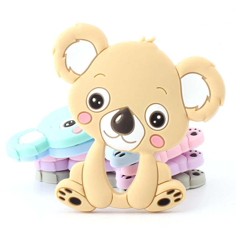 Mordedores de silicona de dibujos animados para bebé, colgante de unicornio, Koala, cadena de chupete para bebé, juguetes para el cuidado bucal