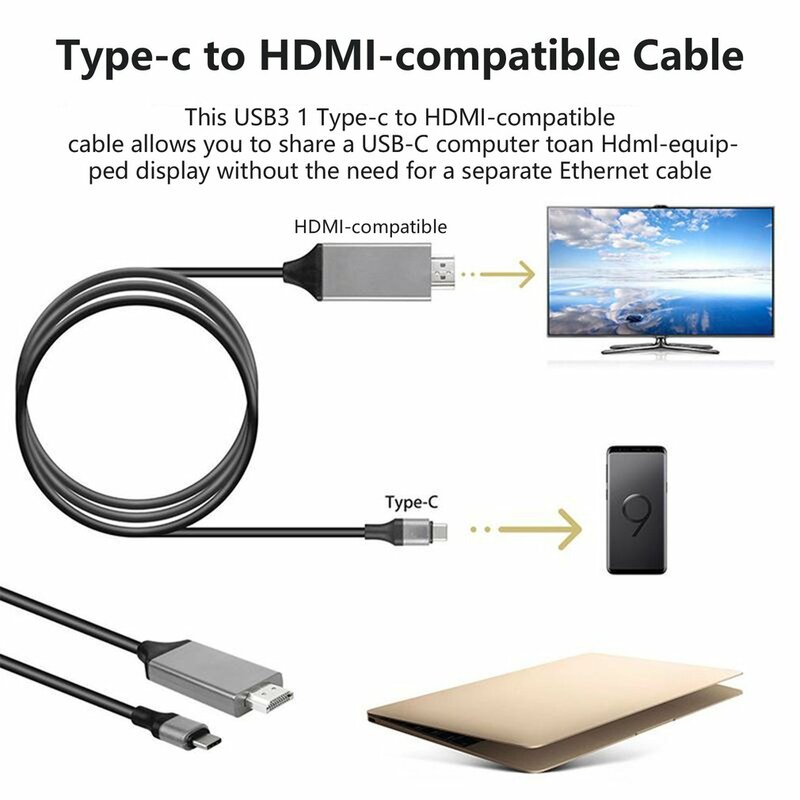 Для Samsung Galaxy Note 8 9 S10 + Plus Type-C USB-C To HDMI-совместимый HDTV 4K Расширенный преобразователь HDTV