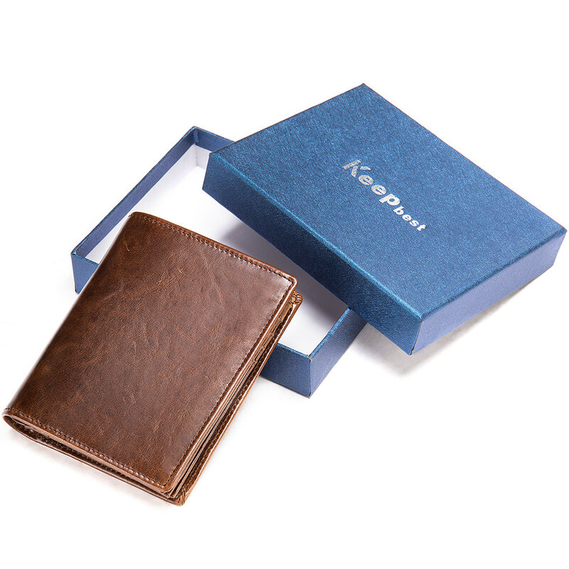 Portefeuille en cuir véritable pour homme, porte-cartes de crédit, poche à monnaie, sac à main noir classique court, porte-photo, porte-passeport, cadeau pour mari