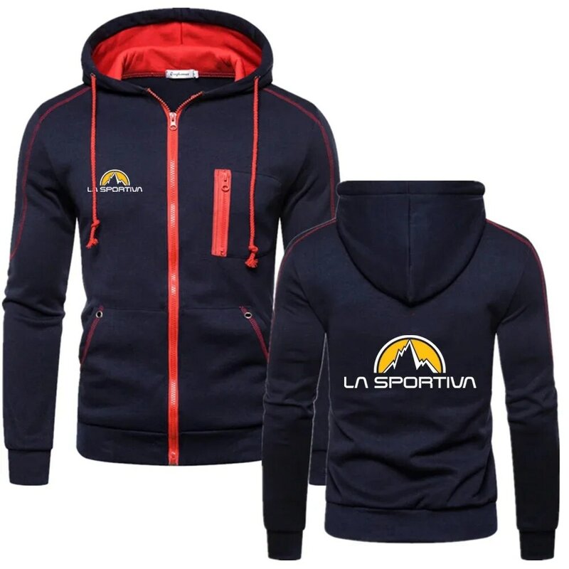 2024 wiosna jesień męska La Sportiva Logo drukowane moda wygodne bawełniane bluzy z kapturem jednokolorowa kurtka z kapturem bluza