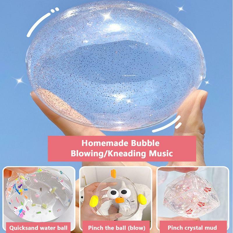 Nano Tape Glitter Blowable Bubble Tape dupla face adesivo para DIY Craft Pinch Toy Making Tool Reutilizável Limpar Sticky Ball Tape