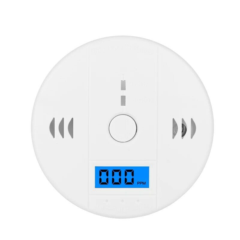 Alarma de CO Detector de monóxido de carbono, Sensor de Gas CO LCD, sirena de 85dB, estufa de sonido, panal de abeja, alarma de advertencia de humo de carbón, seguridad del hogar