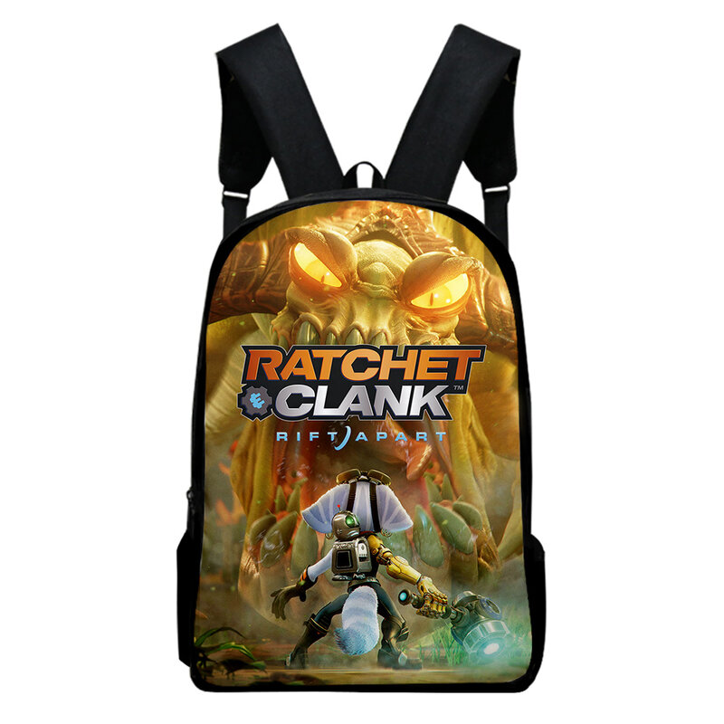 Ratchet & Clank mochila escolar para adultos e crianças, mochila, mochila, Harajuku, jogo, unissex, novo, 2023