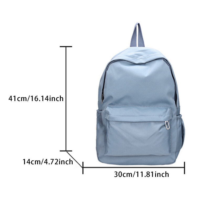 Nylon Backpack Solid Color Large Capacity Cute Laptop Tablets Shoulder Bag Teens Schoolbag Camping Female Gifts